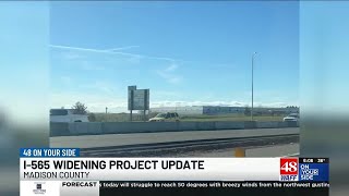 I-565 widening in Madison County delayed into 2027
