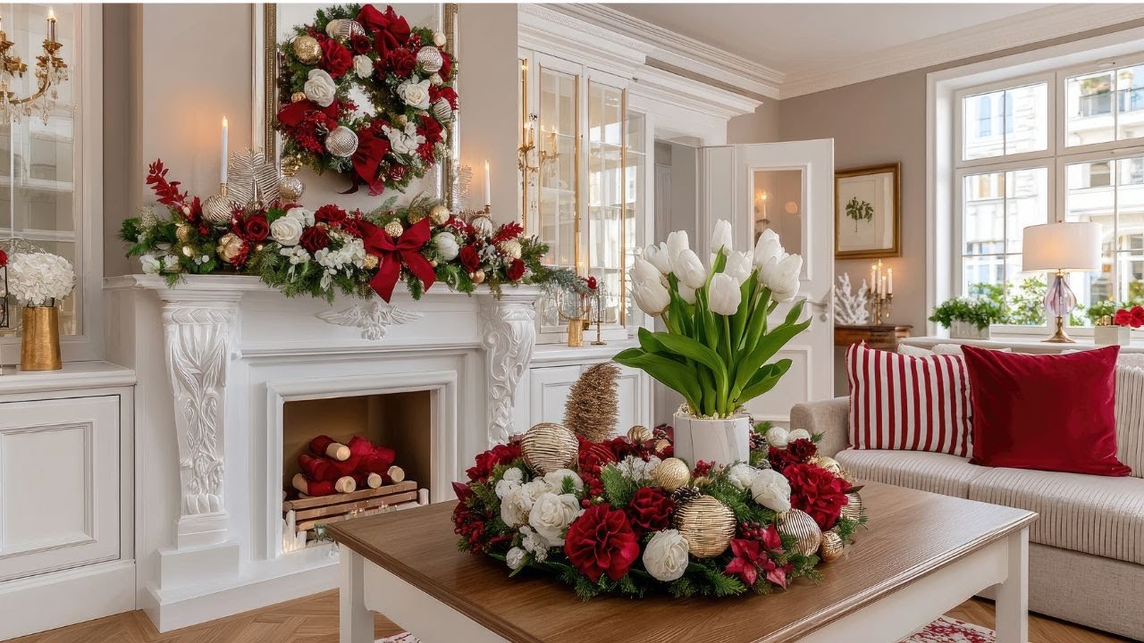 Sophisticated Christmas Decorations 2025 ✨ Easy DIY Red & Gold Luxurious Look on a Budget