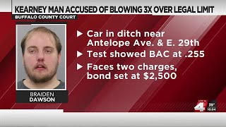 Kearney man arrested after being accused of blowing three times the amount over the legal limit