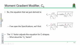 CE 414 Lecture 38  Moment Gradient Modifier 2019 04 19