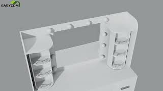 EasyCom Vanity Desk （HK-VS-115） Right rotating organizer Installation Video