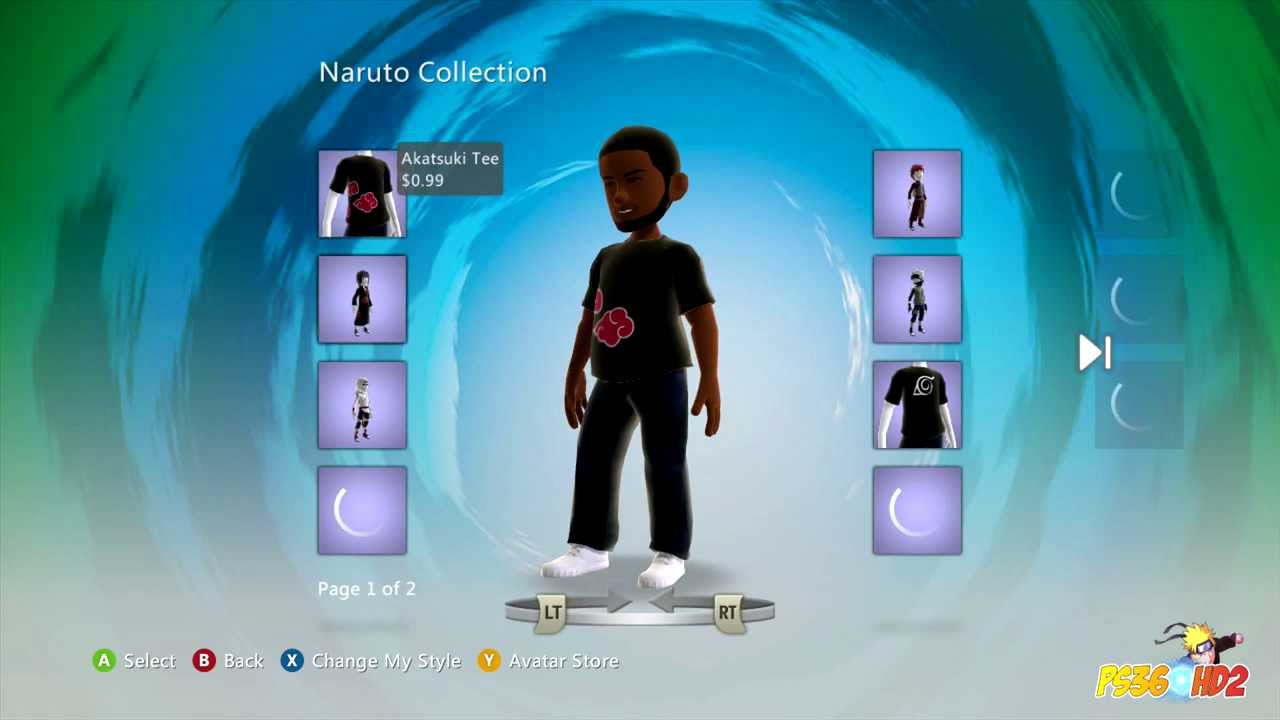 Naruto Shippuden Xbox Avatar Costumes - YouTube