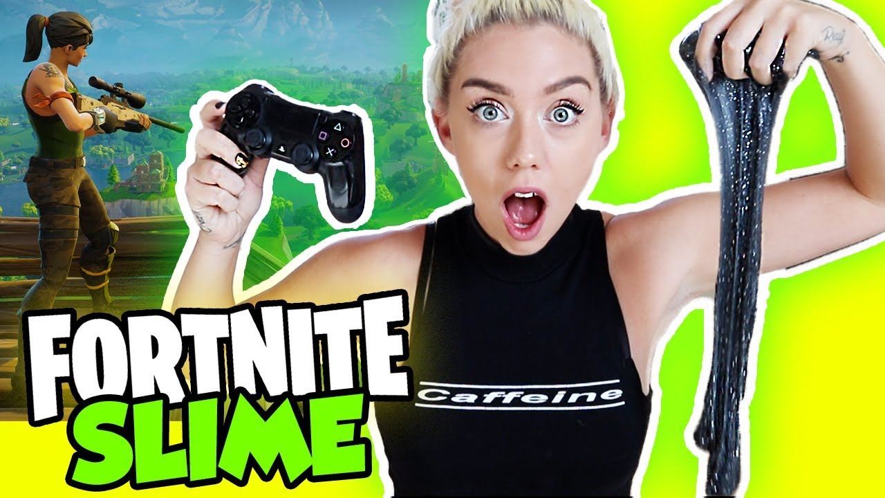 making slime while playing fortnite nicole skyes - slime de fortnite
