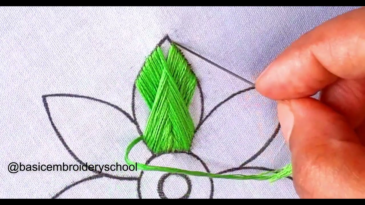 Fishbone stitch /Hand Embroidery very easy florar design needle work 