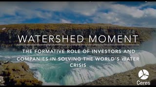 Watershed Moment: The Role of Investors and Companies In Solving the World’s Water Crisis