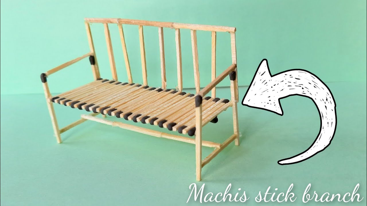 Matchstick Art and Craft / matchstick Idea /idea / how to make match stick long chair / so art craft