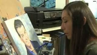 Paralyzed painter, Pierce Brosnan bond over art