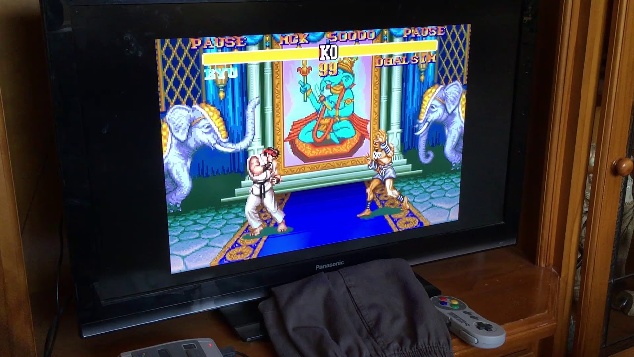 How to a hurricane kick and a fire ball with ryu in street fighter 2 SNES YouTube