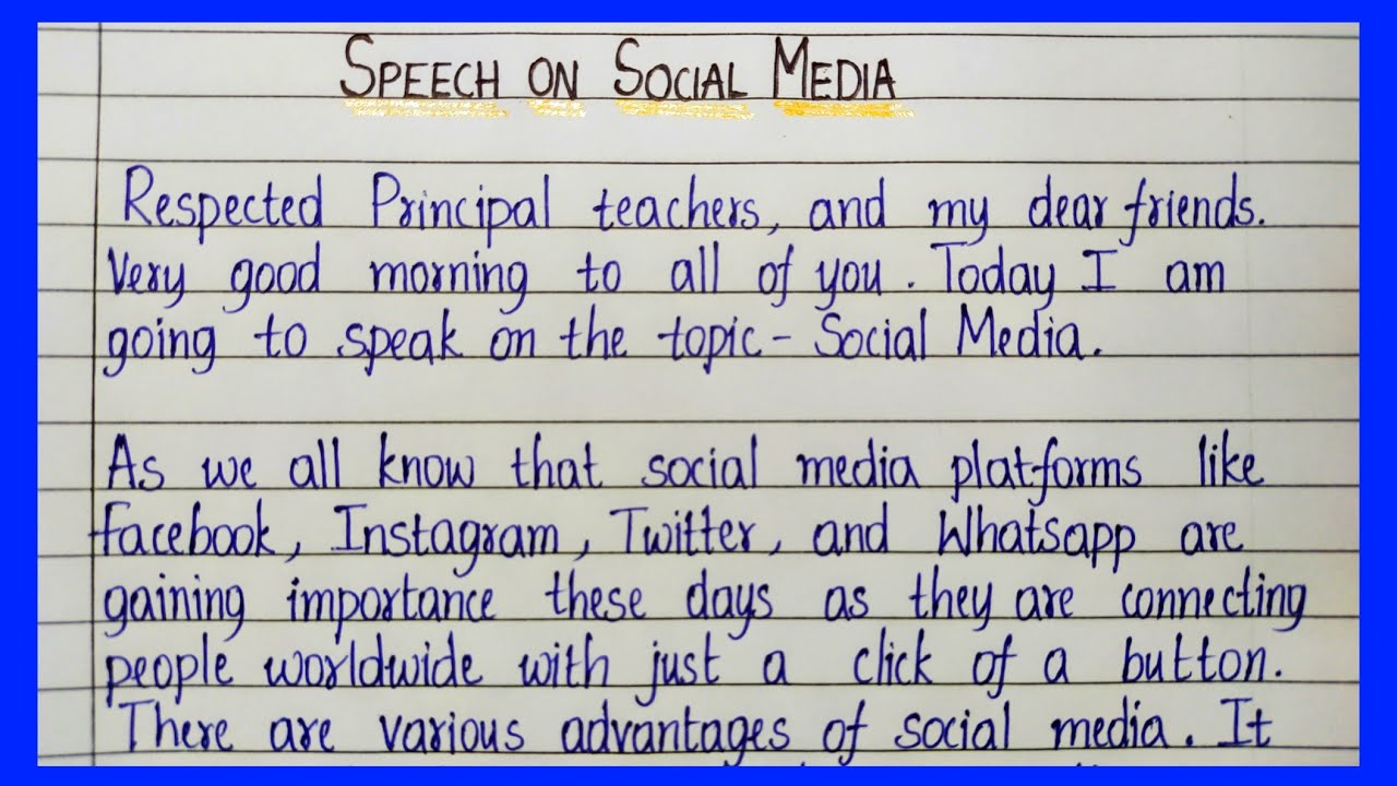 importance of social media essay speech