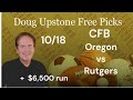 Free Football Pick Oregon Ducks vs Rutgers Scarlet Knights 10/18/25 College Football Free Picks