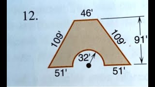 [Math] Calculate the area of the trapezoid  46' 8 32' 51' 9 51' 84