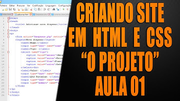Curso HTML e CSS - Aula #01 - O Projeto