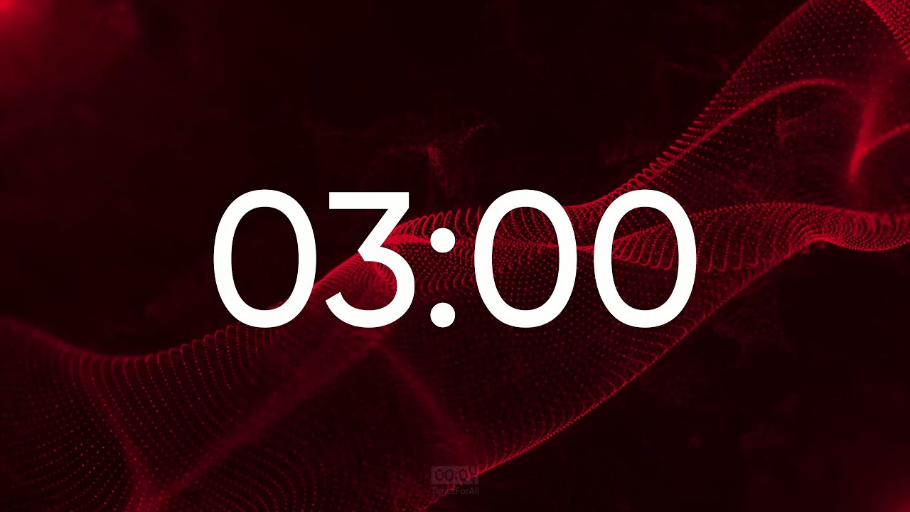 3 Minutes Timer Countdown Red - Premium Dot Flow Visualization - YouTube