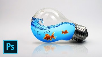 Photoshop Tutorial | Photo Manipulation | Fish and Water Splash in Bulb