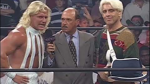 Ric Flair & Jeff Jarrett are Best Buds. Sting watches on from the Rafters! 1996 (WCW)