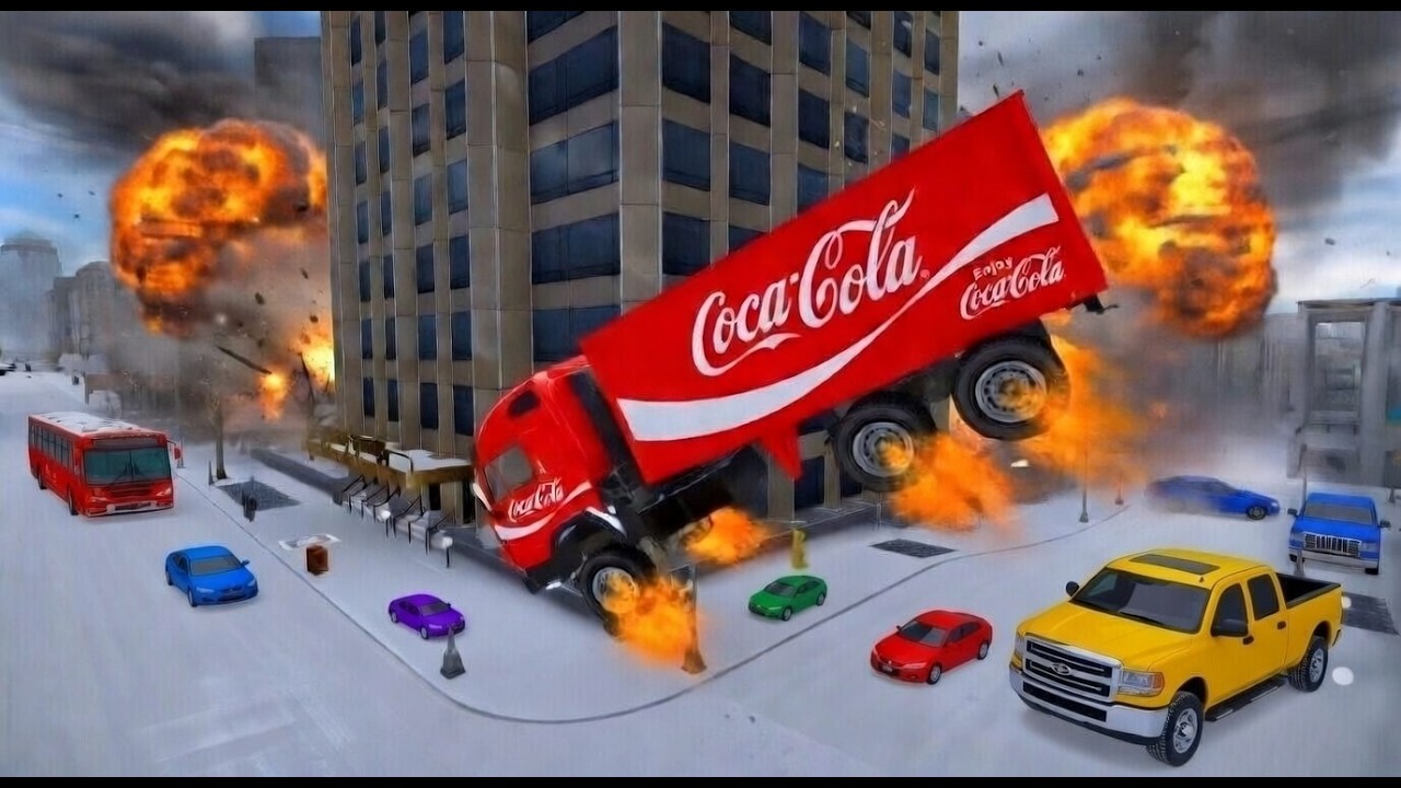 🔥GTA 4 WINTER CRASH TEST OF REAL CARS #64