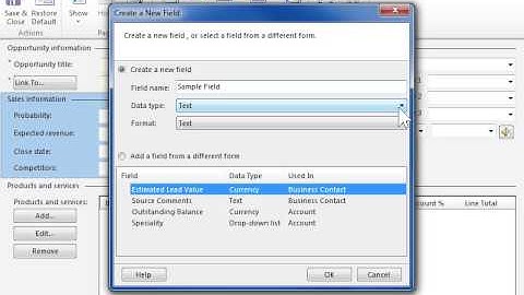 Outlook 2010 Add a Field