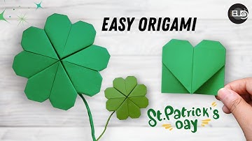 🍀Lucky Four Clover Leaf Origami Easy Tutorial 💚| How to Make a Four LEAF Clover- St Patrick