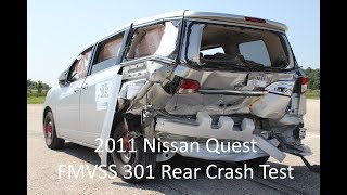 20112017 Nissan Quest FMVSS 301 Rear Crash Test (50 Mph)