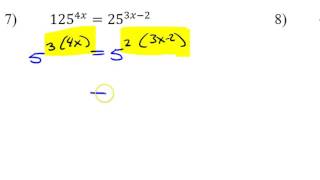 Day 15   Test D   #5 to #10   Solving Exponential and Radical Equations
