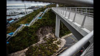 Heavy rains lead to mudslide under new Wilson Way bridge