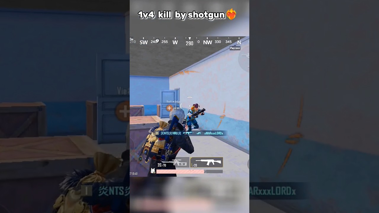 1v4 shotgun clutch | 1v4 clutch bgmi 🥵 