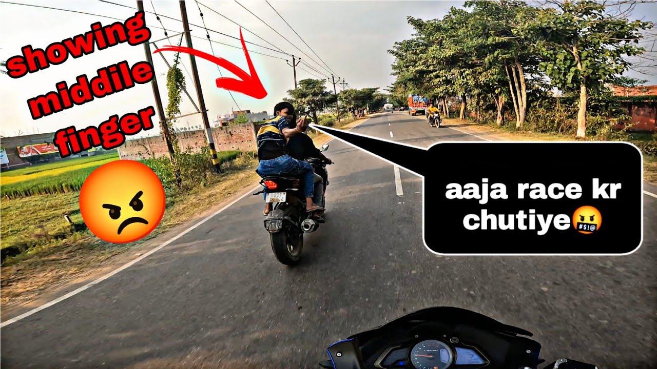 Middle Finger Racing V3 guy challenged me for race🥵|| showing middle finger🤬| Training back ...