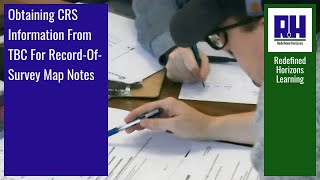 Obtaining CRS Information From TBC For Record-Of-Survey Map Notes