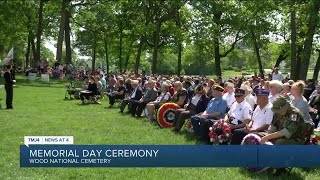 Hundreds of people gather for Memorial Day service at Milwaukee's Wood National Cemetery