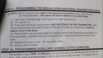 How To Program Code Alarm and Chapman Alarm Keyless Remote Transmitter