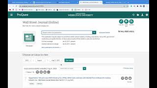 Free WSJ - WSU Library Tutorial