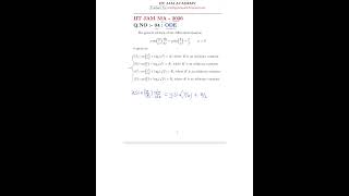 IIT JAM 2026 Maths Q4 Solved | Homogeneous ODE in 3 Minutes | Trick with y = vx #shorts #iitjammaths