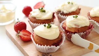 いちごとクリームチーズのマフィンの作り方 Strawberry & Cream Cheese Muffins｜HidaMari Cooking