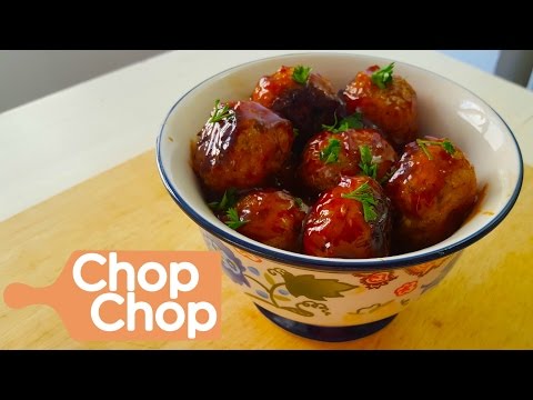 Chicken Apple Meatballs w/ Bourbon Sauce | Chop Chop