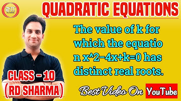 Find the values of k for which the equation x^2 - 4x + k = 0 has distinct real roots.
