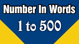 Number name 1 to 500 | 1 to 500 number name