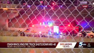 Crash involving fire truck shuts down I-40