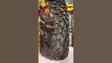 Tượng Phu Thê Viên Mãn - Chim Công uyên ương Phù Dung gỗ Mun hoa đục tay nguyên khối #shorts