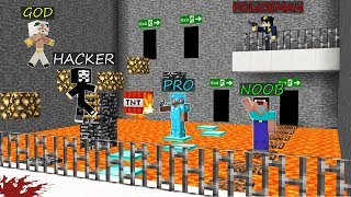 Minecraft Battle: NOOB vs PRO vs HACKER vs GOD: PRISON ESCAPE WITH SECRET TRAPS Challenge Animation