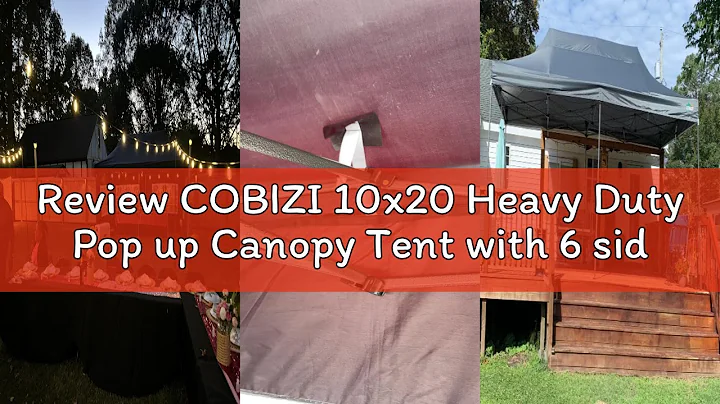 Review COBIZI 10x20 Heavy Duty Pop up Canopy Tent with 6 sidewalls Easy Up Commercial Outdoor Weddin
