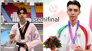 Mahdi Hajimouaei 🇮🇪 VS Zandi Abolfazal🇮🇪 semifinal taekwondo fight at Asian taekwondo championship