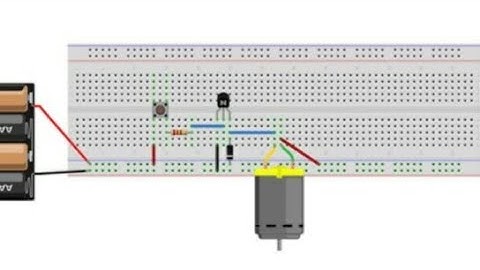 How to make a "Push-button fan using Micro-switch & Dc motor on a breadboard