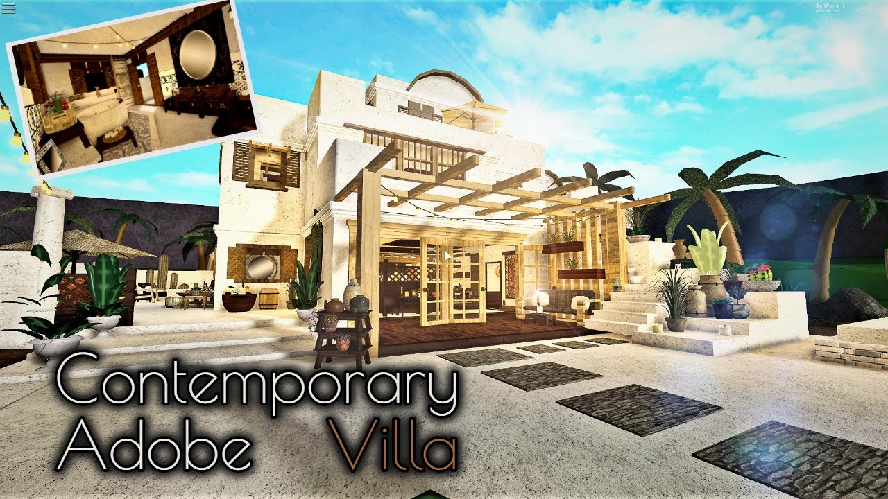 Contemporary Adobe Villa Part 1 House Build Bloxburg Roblox