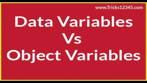 VBA Macros: Object Variable Vs DataVariable