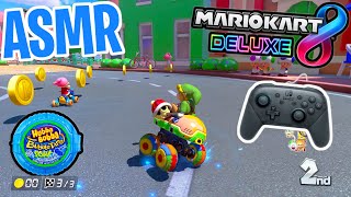 ASMR Gaming 😴🏎️ Mario Kart 8 Deluxe Relaxing Gum Chewing 🎮🎧 Nintendo Switch OLED Controller Sounds 💤