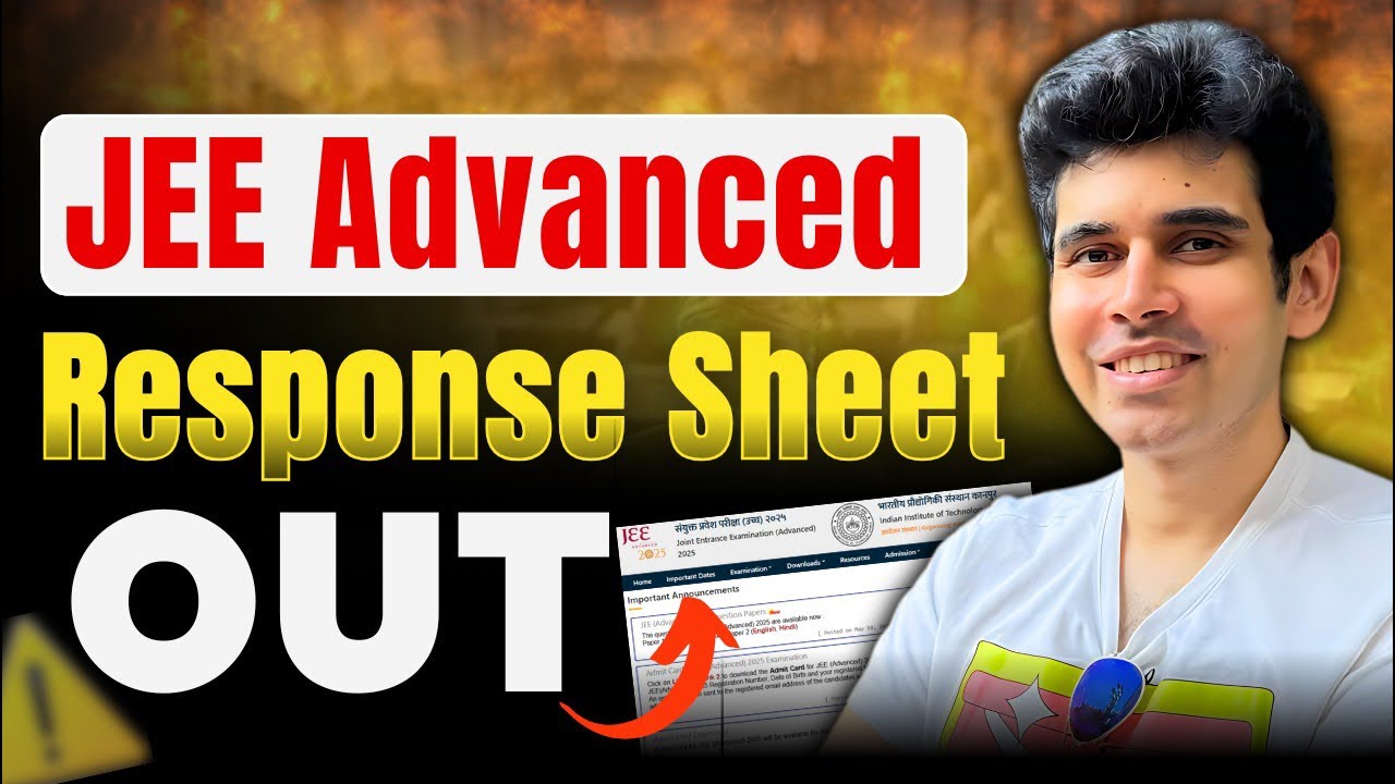 Response Sheet OUT - JEE Advanced 2025 #jeeadvanced2025 - YouTube