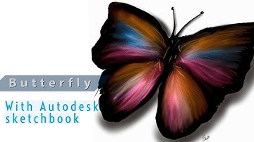 How To Draw Butterfly Using Autodesk Sketchbook ▶ Draw Butterfly By Using Autodesk Sketchbook Mobile
