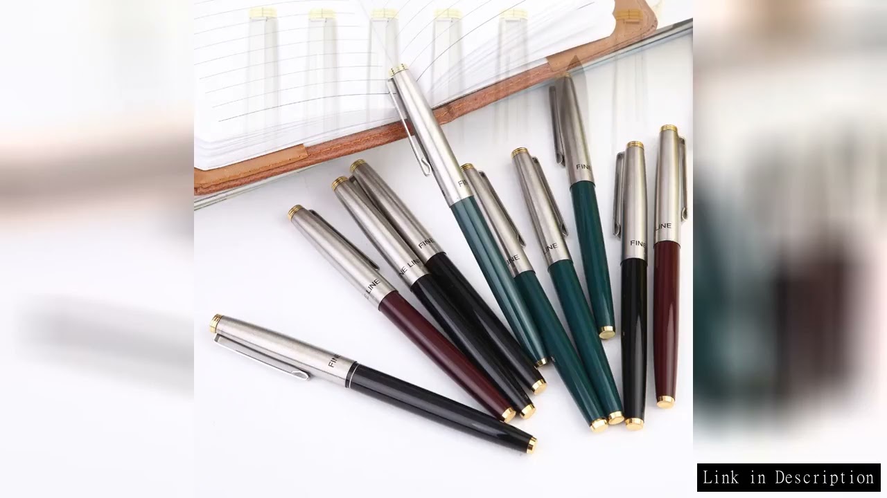 10PCS Hero 329 Classic Fountain Pen Set Vintage Stainless Steel Cap Authentic Quality Extra Fine 0.3