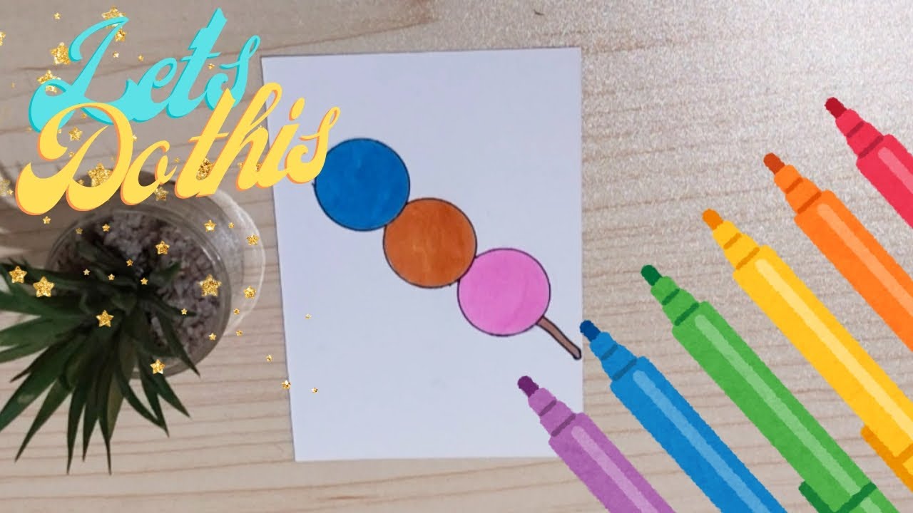 Drawing and Coloring Dango | Full Tutorial