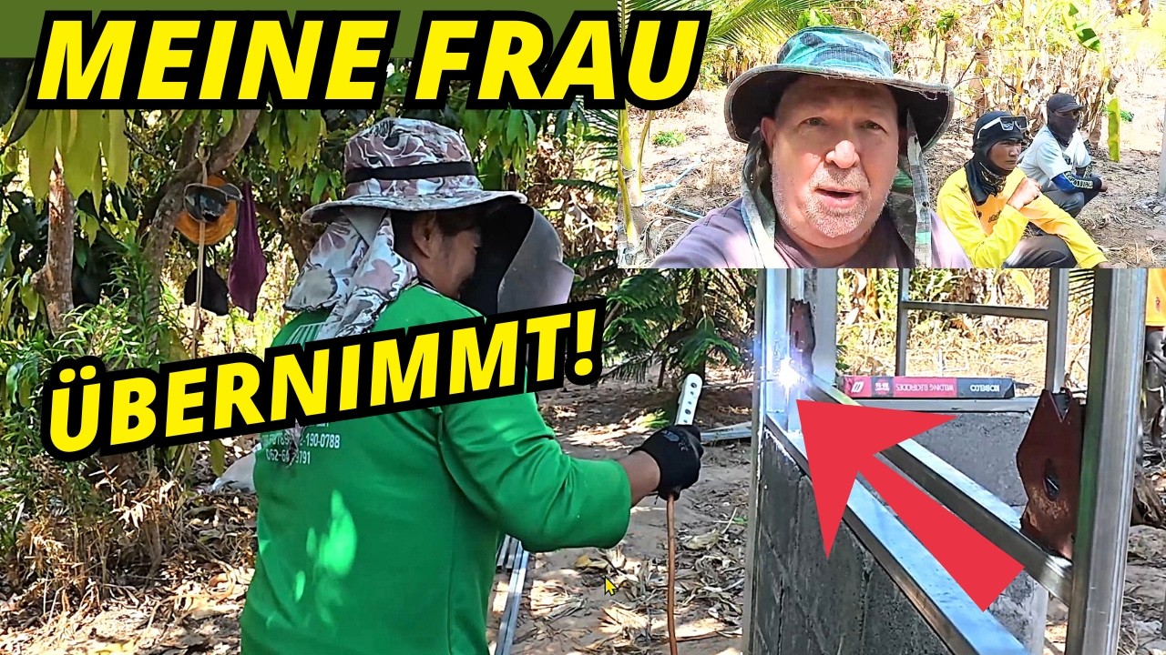 Man kann sich das nur noch schön saufen.. 😅 Voliere Tag 5 & 6. Frau schweißt, Türen falsch eingebaut